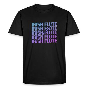 Retro Vintage Classic Irish Flute Player Instruments - T-shirt Premium bio Homme - noir - Devant - Nico (187cm)