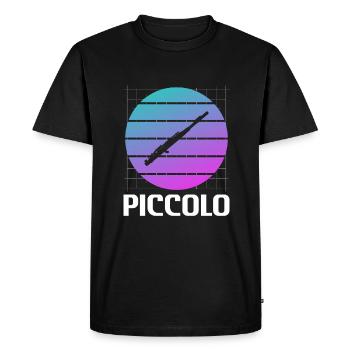 Retro Vintage Classic Piccolo Player Instrument - Men's Premium Organic T-Shirt - black - Front - Nico (187cm)