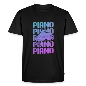 Pianiste d’instrument de piano classique rétro vintage - T-shirt Premium bio Homme - noir - Devant - Nico (187cm)