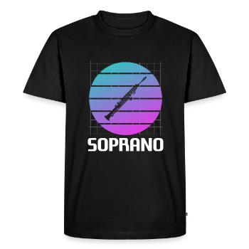 Retro Vintage Classic Soprano Instrument Guita - Men's Premium Organic T-Shirt - black - Front - Nico (187cm)