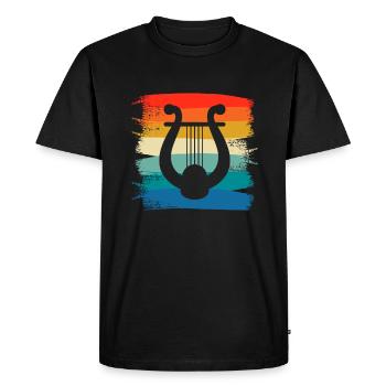 Retro Vintage Classic Lyre Player Instrument - Men's Premium Organic T-Shirt - black - Front - Nico (187cm)