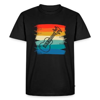Retro Vintage Classic Ukulele Instrument Guita - Men's Premium Organic T-Shirt - black - Front - Nico (187cm)
