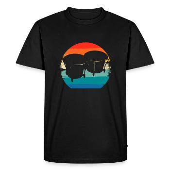 Retro Vintage Classic Bongos Player Instrument - Men's Premium Organic T-Shirt - black - Front - Nico (187cm)