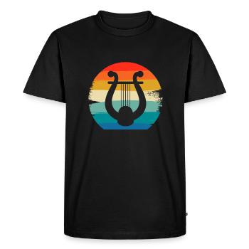 Retro Vintage Classic Lyre Player Instrument - Men's Premium Organic T-Shirt - black - Front - Nico (187cm)