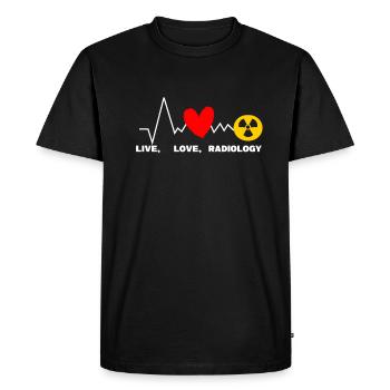 Live Love Radiologie Radiologue X-Ray Rad Tech - T-shirt Premium bio Homme - noir - Devant - Nico (187cm)