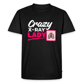 Crazy X-Ray Lady Radiologie Rayons X Radiologue Rad - T-shirt Premium bio Homme - noir - Devant - Nico (187cm)