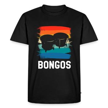 Retro Vintage Classic Bongos Player Instrument - Men's Premium Organic T-Shirt - black - Front - Nico (187cm)