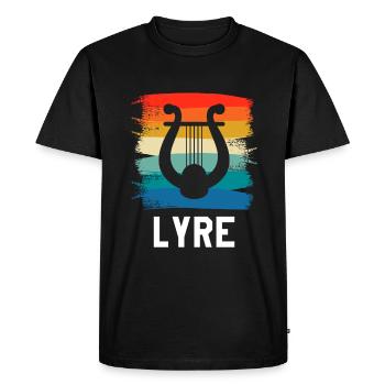 Retro Vintage Classic Lyre Player Instrument - Men's Premium Organic T-Shirt - black - Front - Nico (187cm)