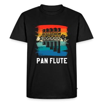 Retro Vintage Classic Flûte de Pan Instrument Guita - T-shirt Premium bio Homme - noir - Devant - Nico (187cm)