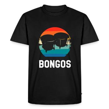 Retro Vintage Classic Bongos Player Instrument - Men's Premium Organic T-Shirt - black - Front - Nico (187cm)