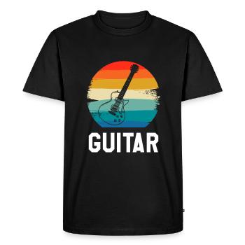 Retro Vintage Classic Guitar Instrument Guita - Men's Premium Organic T-Shirt - black - Front - Nico (187cm)