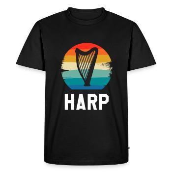 Retro Vintage Classic Harp Instrument Guita - Men's Premium Organic T-Shirt - black - Front - Nico (187cm)