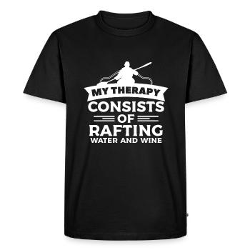Ma thérapie consiste en rafting et en vin Kaya - T-shirt Premium bio Homme - noir - Devant - Nico (187cm)