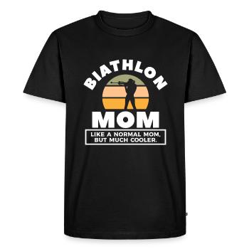 Maman biathlon comme une maman normale mais beaucoup plus cool Bia - T-shirt Premium bio Homme - noir - Devant - Nico (187cm)