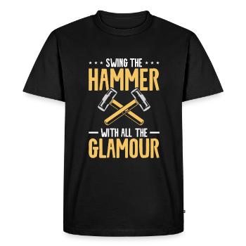 Swing The Hammer With All The Glamour Home Improve - Men's Premium Organic T-Shirt - black - Front - Nico (187cm)