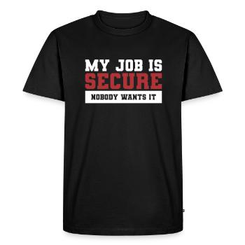 Mon travail est sécurisé Personne n’en veut Garde de sécurité - T-shirt Premium bio Homme - noir - Devant - Nico (187cm)