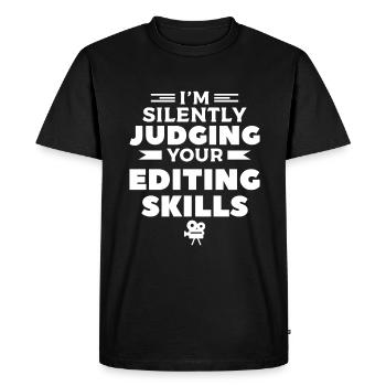 Je juge silencieusement vos talents de cinéaste - T-shirt Premium bio Homme - noir - Devant - Nico (187cm)