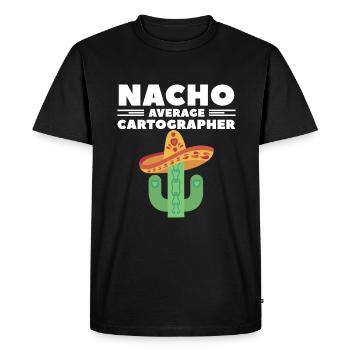 Nacho Cartographe moyen Cartographie - T-shirt Premium bio Homme - noir - Devant - Nico (187cm)