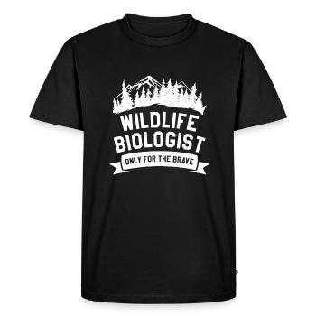 Wildlife Biologist Only For The Brave Biology - Men's Premium Organic T-Shirt - black - Front - Nico (187cm)