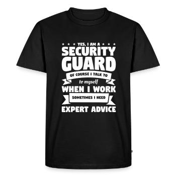 Oui, je suis un agent de sécurité bien sûr que je parle à Myse - T-shirt Premium bio Homme - noir - Devant - Nico (187cm)