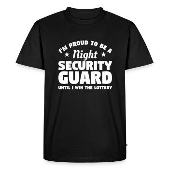 I'm Proud To Be A Night Security Guard Guards - Men's Premium Organic T-Shirt - black - Front - Nico (187cm)