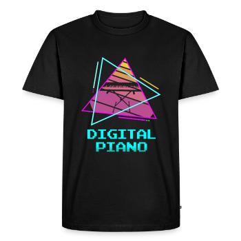 Rétro Vintage Classic Digital Piano Instrument - T-shirt Premium bio Homme - noir - Devant - Nico (187cm)