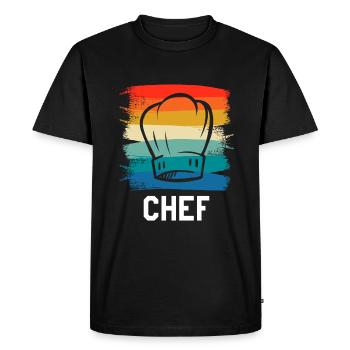 Retro Vintage Classic Chef Cook Cooking - Men's Premium Organic T-Shirt - black - Front - Nico (187cm)