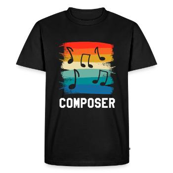 Retro Vintage Classic Composer Music Composing - Men's Premium Organic T-Shirt - black - Front - Nico (187cm)
