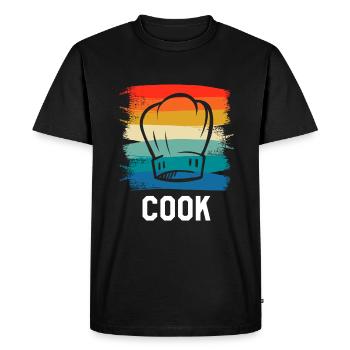 Retro Vintage Classic Chef Cook Cooking - Men's Premium Organic T-Shirt - black - Front - Nico (187cm)