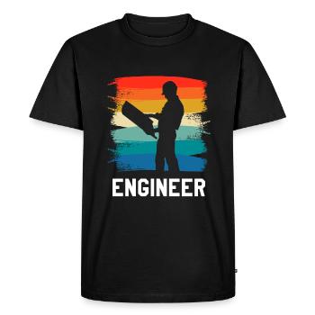 Retro Vintage Classic Engineer Engineering - Men's Premium Organic T-Shirt - black - Front - Nico (187cm)
