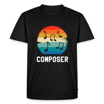 Retro Vintage Classic Composer Music Composing - Men's Premium Organic T-Shirt - black - Front - Nico (187cm)