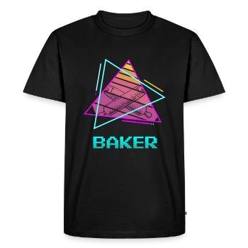 Retro Vintage Classic Baker Baking - Men's Premium Organic T-Shirt - black - Front - Nico (187cm)