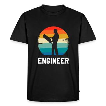 Retro Vintage Classic Engineer Engineering - Men's Premium Organic T-Shirt - black - Front - Nico (187cm)