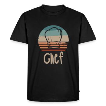 Retro Vintage Classic Chef Cook Cooking - Men's Premium Organic T-Shirt - black - Front - Nico (187cm)