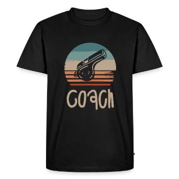 Rétro Vintage Classic Coach Coaching - T-shirt Premium bio Homme - noir - Devant - Nico (187cm)
