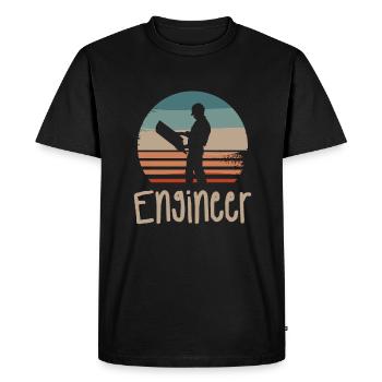 Retro Vintage Classic Engineer Engineering - Men's Premium Organic T-Shirt - black - Front - Nico (187cm)