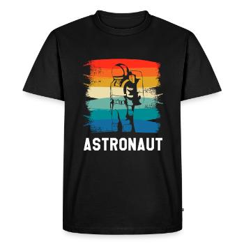 Rétro Vintage Classic Astronaut Aeronautic - T-shirt Premium bio Homme - noir - Devant - Nico (187cm)