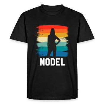 Retro Vintage Classic Model Modeling - Men's Premium Organic T-Shirt - black - Front - Nico (187cm)