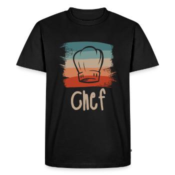 Retro Vintage Classic Chef Cook Cooking - Men's Premium Organic T-Shirt - black - Front - Nico (187cm)