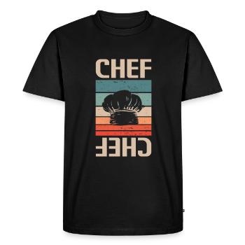 Retro Vintage Classic Chef Cook Cooking - Men's Premium Organic T-Shirt - black - Front - Nico (187cm)