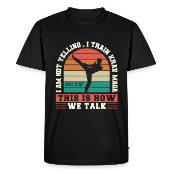 Krav Maga Apparel Israeli Self - Men's Premium Organic T-Shirt - black - Front - Nico (187cm)