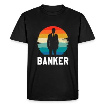 Retro Vintage Classic Banker Banking - T-shirt Premium bio Homme - noir - Devant - Nico (187cm)