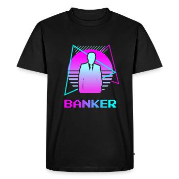 Retro Vintage Classic Banker Banking - T-shirt Premium bio Homme - noir - Devant - Nico (187cm)