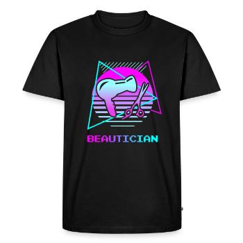 Rétro Vintage Classic Esthéticienne Cosmétologue - T-shirt Premium bio Homme - noir - Devant - Nico (187cm)