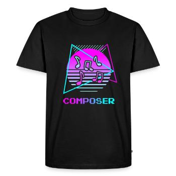 Retro Vintage Classic Composer Music Composing - Men's Premium Organic T-Shirt - black - Front - Nico (187cm)