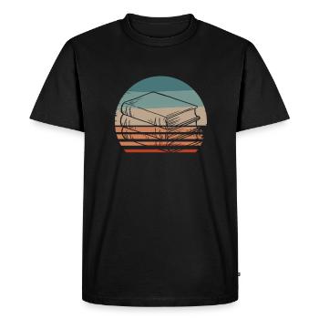 Retro Vintage Classic Author Book Writing - Men's Premium Organic T-Shirt - black - Front - Nico (187cm)