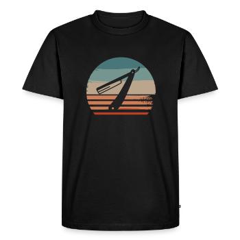 Coiffure Retro Vintage Classic Barber - T-shirt Premium bio Homme - noir - Devant - Nico (187cm)