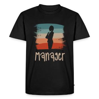 Retro Vintage Classic Manager Gestion d’entreprise - T-shirt Premium bio Homme - noir - Devant - Nico (187cm)