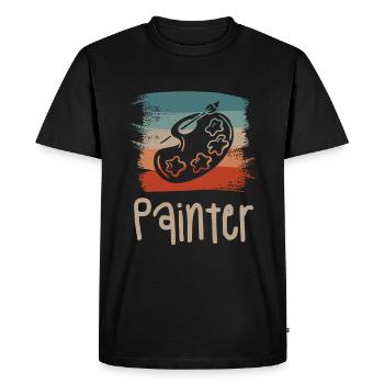 Retro Vintage Painter Paint Painting - Men's Premium Organic T-Shirt - black - Front - Nico (187cm)