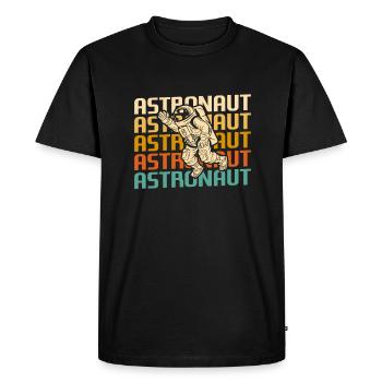 Rétro Vintage Classic Astronaut Aeronautic - T-shirt Premium bio Homme - noir - Devant - Nico (187cm)